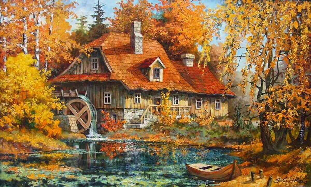 Дом у реки картина автор